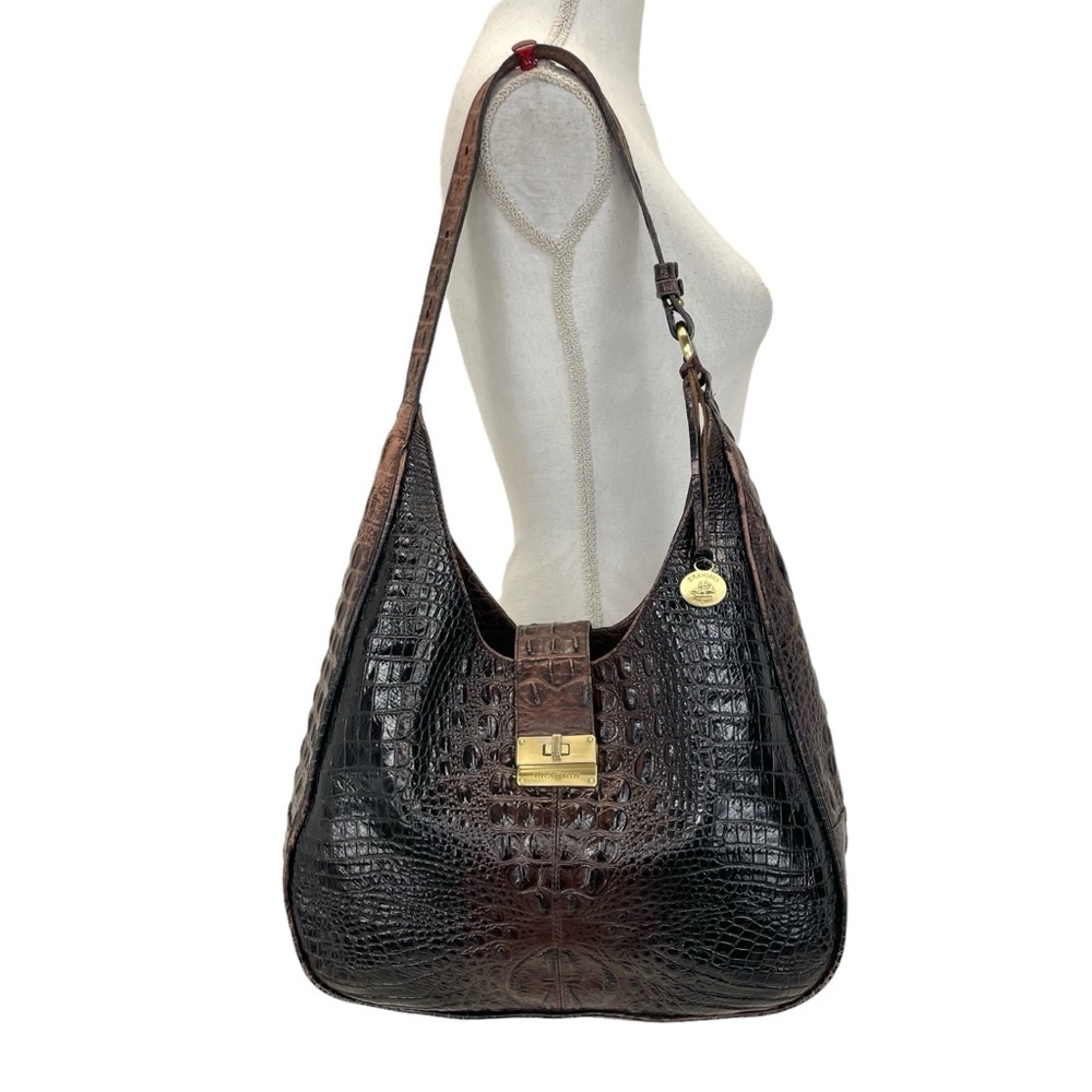 Brahmin Melbourne Maggie Hobo Bag Pecan Large